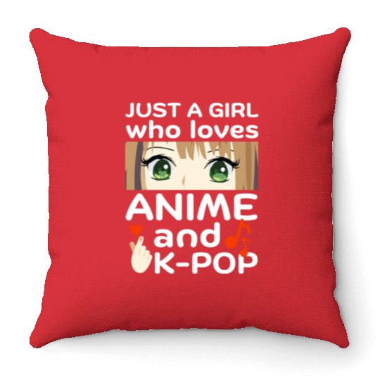just a girl who loves anime and k-pop Throw Pillows