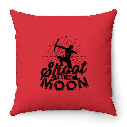 Shoot for the moon - Archery Throw Pillows