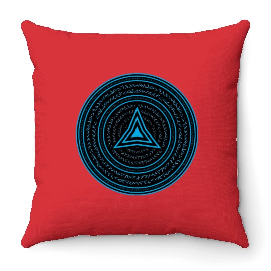 Triangle in Circle Throw Pillows