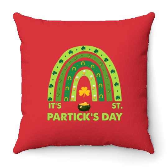 Lucky Rainbow St Patricks Day Throw Pillows