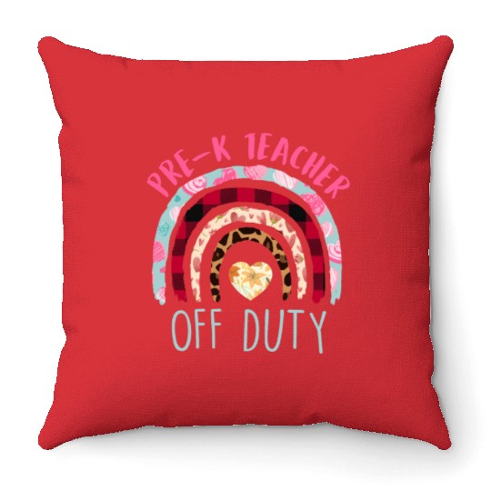 Preschool Kindergarten Teacher off duty teacher Throw Pillows