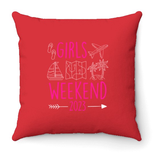 Girls Weekend 2023 Girls Trip Spring Break Throw Pillows
