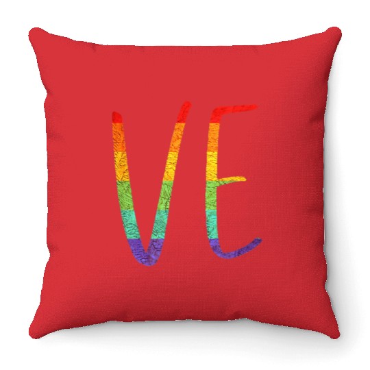 LGBT Pride Love LO VE Lesbian Couple Matching Love Throw Pillows
