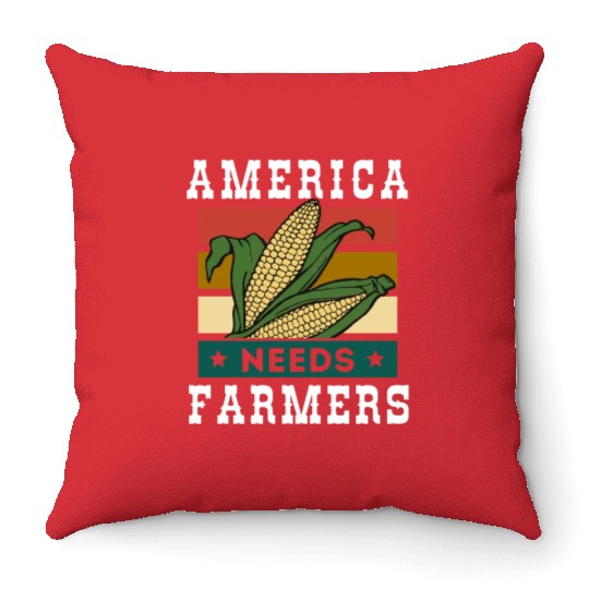 America Needs Farmers Throw Pillows