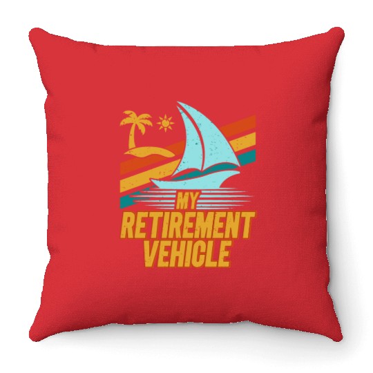 Retired Sailor Sailing Retirement Plan Throw Pillows