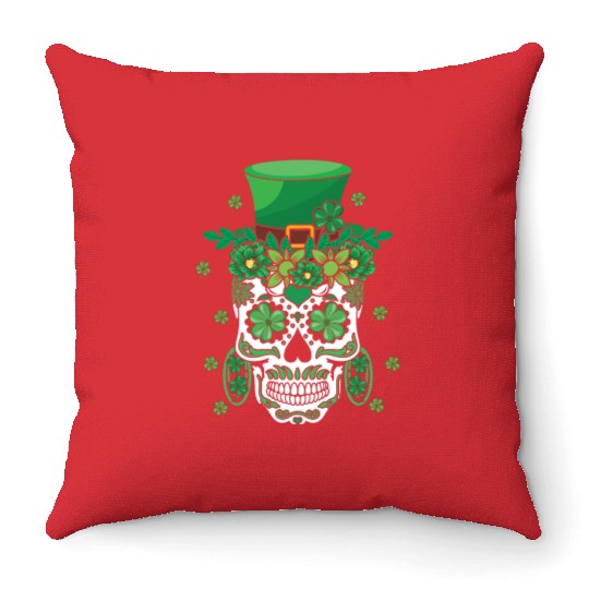 El Dia De Los Muertos Mardi Gras Costume Flower Throw Pillows