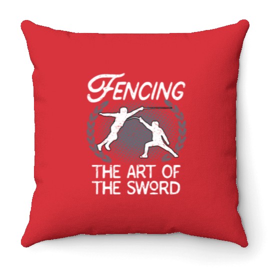 Fencing The Art Of The Sword Fencer Throw Pillows