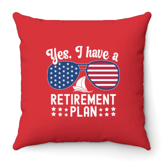 Sailing Retirement Plan Retired Sailor Sailboat Throw Pillows