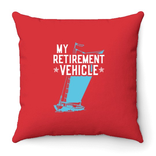 Retired Sailor Sailing Retirement Plan Throw Pillows