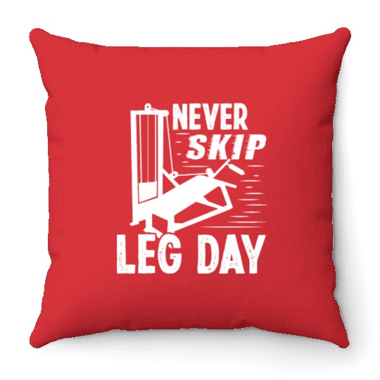 Strongman never skip leg day fitness bodybuilding Throw Pillows