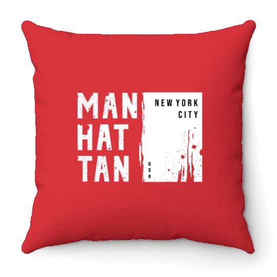 MANHATTAN NYC USA Urban Street Throw Pillows Design 2023