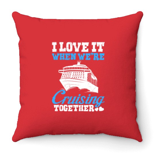 Cruising together cruise vacation spring break Throw Pillows