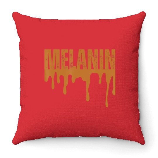 Drippin Melanin Black Pride Throw Pillows