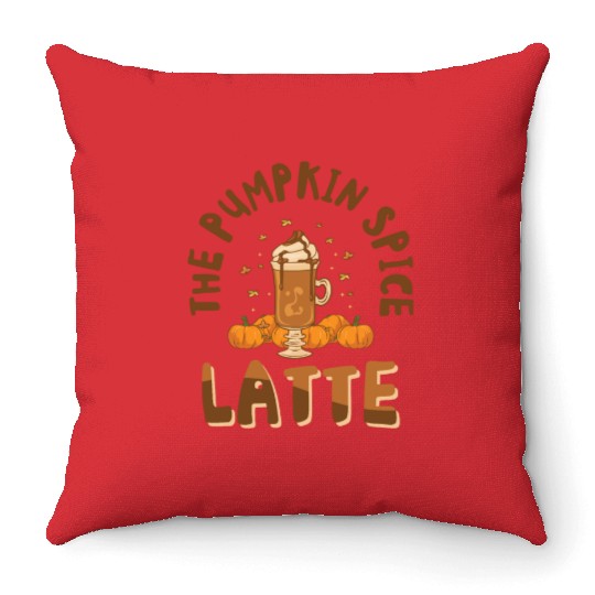 Pumpkin Spice Latte Halloween Coffee Lover Tarot Throw Pillows