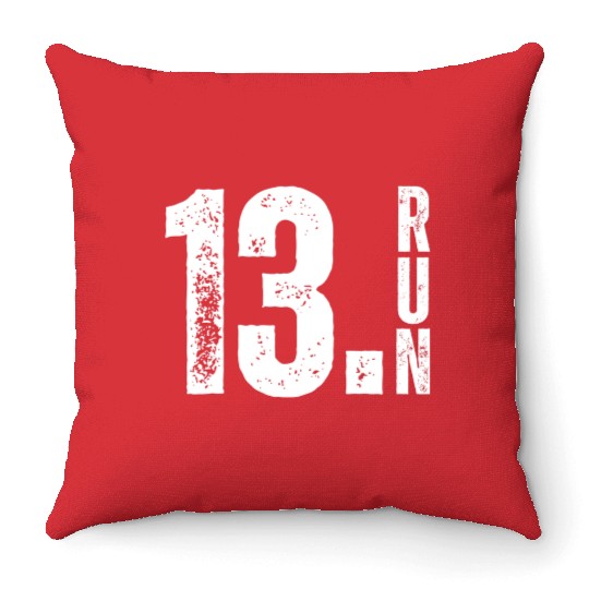 Half Crazy 13 1 Running Half Marathon Race Runner Throw Pillows