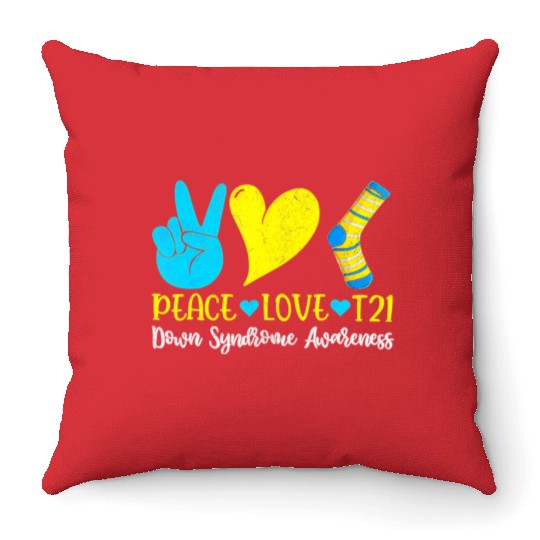 Hand Print Socks World Down Syndrome Awareness Day Throw Pillows