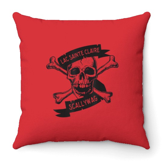 Michigan Lake St Clair Pirate Skull Bones Boating Throw Pillows