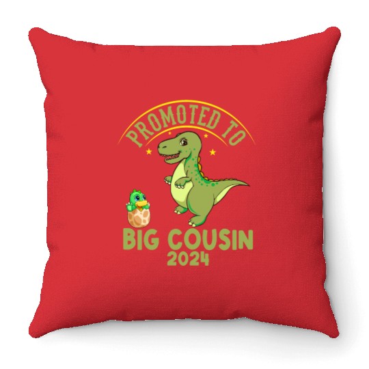 Promoted To Big Cousin Est 2024 , Funny Cousins Throw Pillows