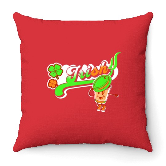 Irish Creamer Coffee Lover Shamrock Clover Leprech Throw Pillows