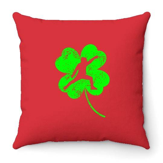 Fencing St. Patrick's day shamrock Throw Pillows
