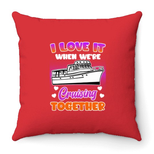 Cruising together cruise ship holiday spring break Throw Pillows
