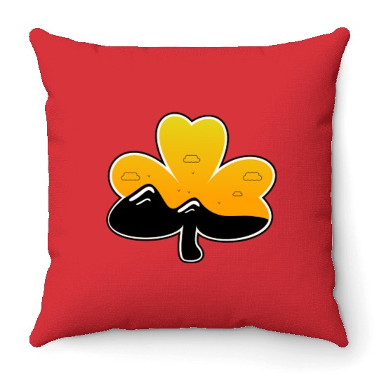 vintage st patrick sunrise Throw Pillows
