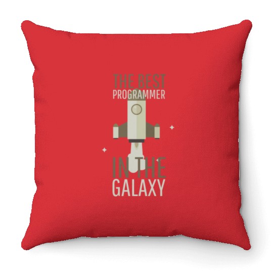 Programmer Humor Best Programmer in the Galaxy Throw Pillows