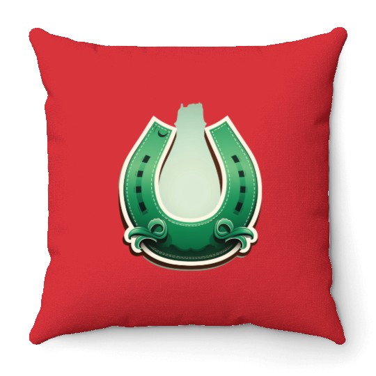 A horseshoe for good luck T--Throw Pillows