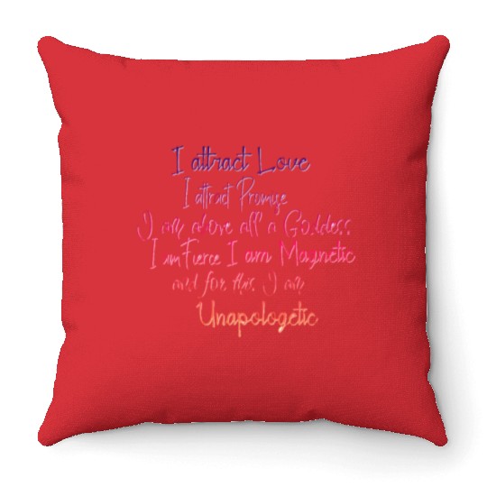 I am a Goddess-Self Love/Self Care Mantra Throw Pillows