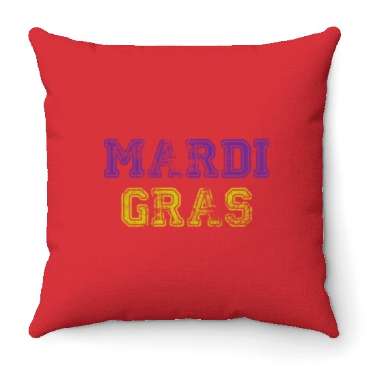 Mardi Gras Carnival Fiesta Party Louisiana New Orl Throw Pillows