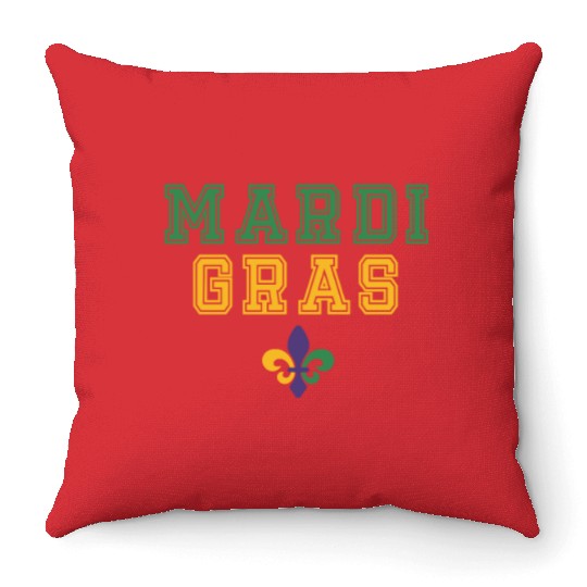 Mardi Gras Carnival Fiesta Party Louisiana New Orl Throw Pillows