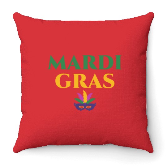 Mardi Gras Carnival Fiesta Party Louisiana New Orl Throw Pillows