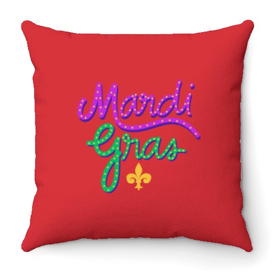 Mardi Gras Carnival Fiesta Party Louisiana New Orl Throw Pillows