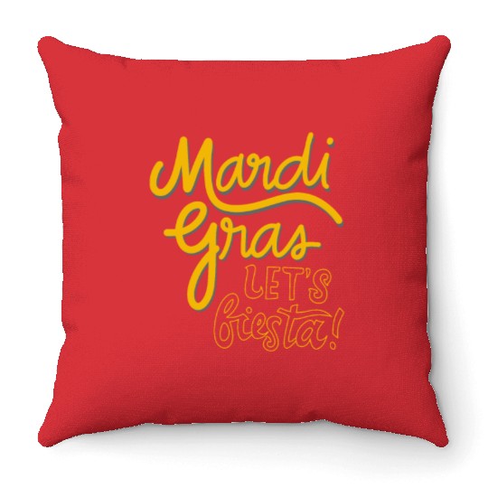Mardi Gras Carnival Fiesta Party Louisiana New Orl Throw Pillows