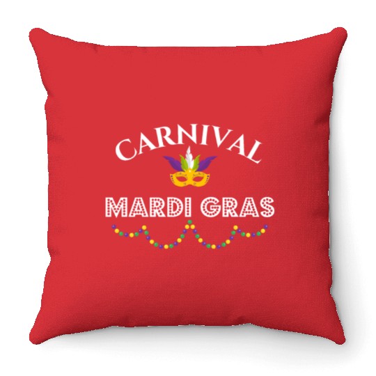 Mardi Gras Carnival Fiesta Party Louisiana New Orl Throw Pillows