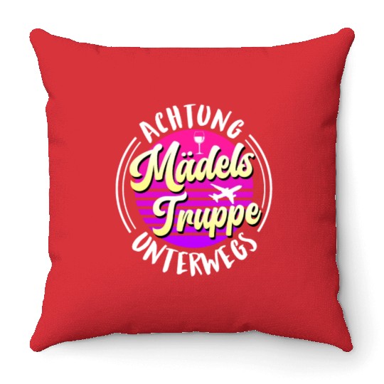 Warning girls trip in progress Spring Break Throw Pillows