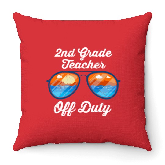 Second grade class teacher off duty school teacher Throw Pillows