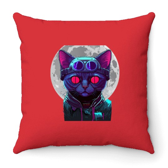 SPACE CAT 1 Throw Pillows