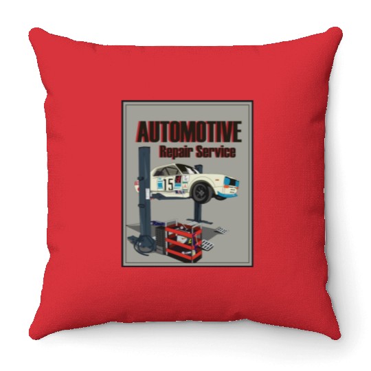 Automotive repair service Throw Pillows