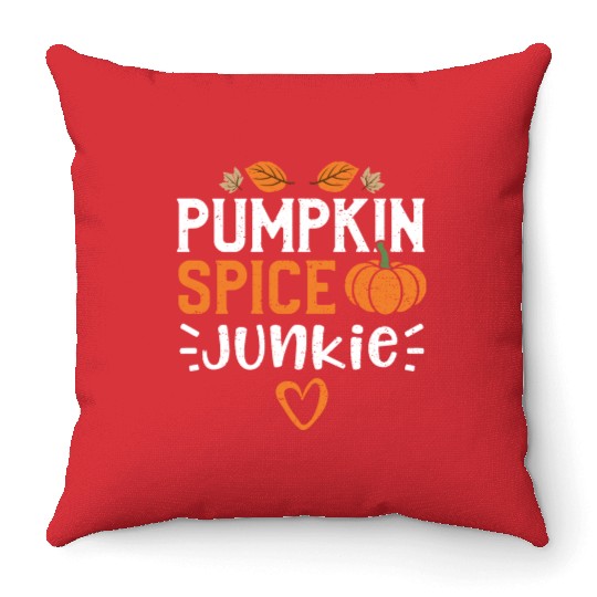 Pumpkin Spice Junkie - Pumpkin Throw Pillows