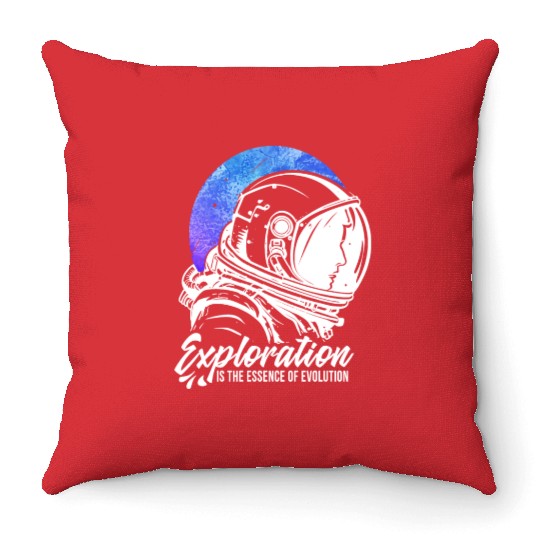 Amusing Explorations Of Cheerful Astronauts Quote Throw Pillows