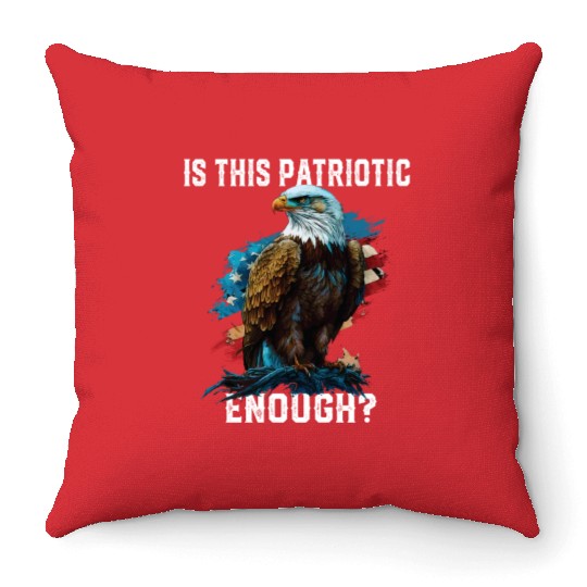 Is This Patriotic Enough American Bald Eagle Throw Pillows