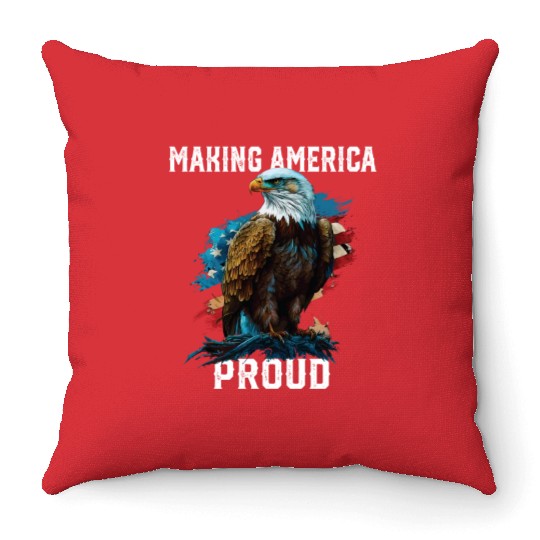 Making America Proud American Bald Eagle Throw Pillows