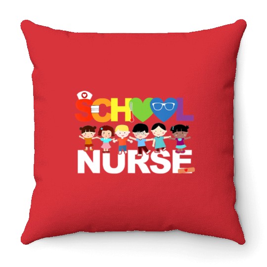 Elementary School Registered Nurse Back To School Throw Pillows
