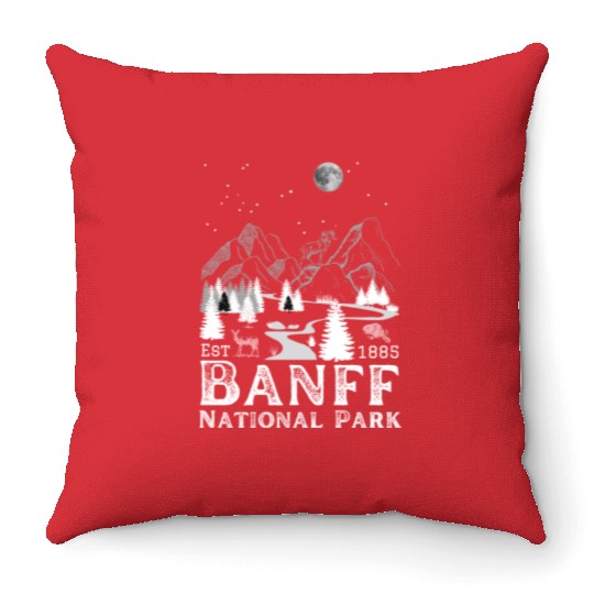 Banff National Park 1885 Throw Pillows