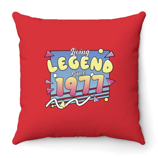 Living Legend Since 1977, 80s Themed Birthday Throw Pillows