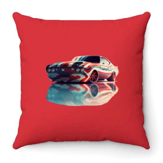 American pride and raw horsepower Throw Pillows