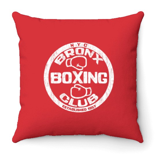 Bronx Boxing Club Squared Circle Distressed Throw Pillows