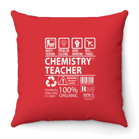 Chemistry Teacher Throw Pillows - Multitasking Job Gift