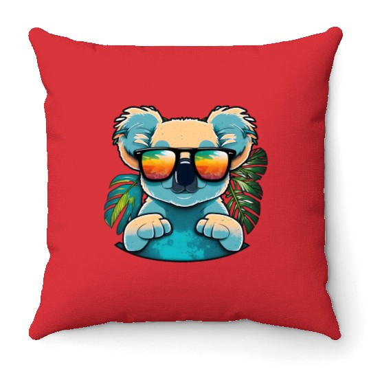 Tropical Koala Sunglasses Shades Australian Animal Throw Pillows
